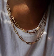 Load image into Gallery viewer, Gold Plated Square Shape Chain Necklace
