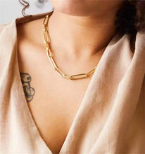 Load image into Gallery viewer, Gold Plated Square Shape Chain Necklace
